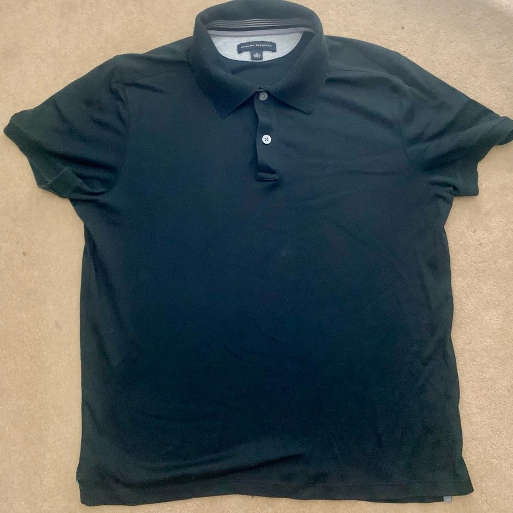 Banana Republic Men’s Black soft luxury polo, M